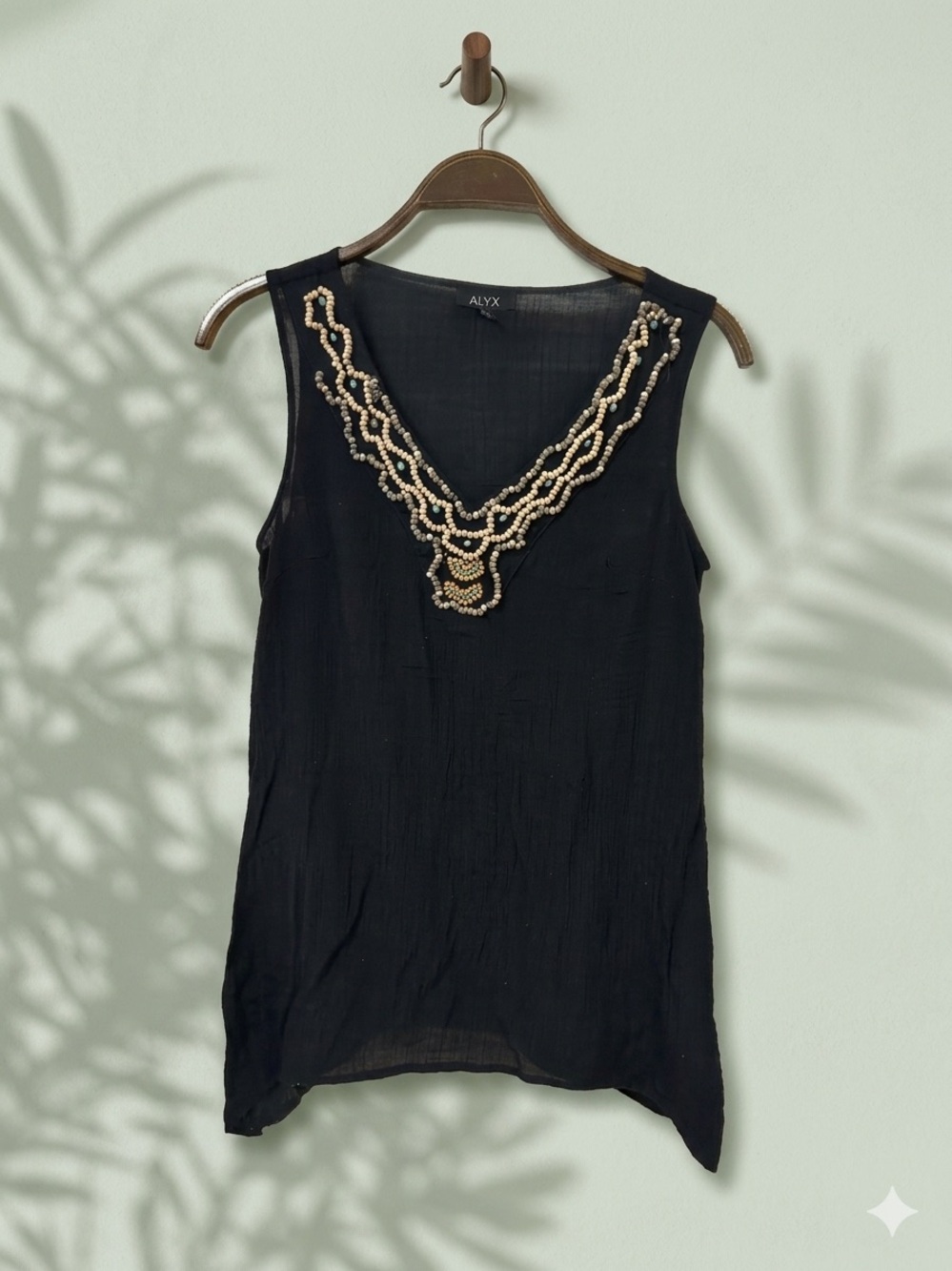 ALYX Black Beaded V-Neck Camisole